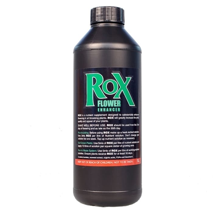 Botella de ROX Flower Enhancer estimulador de floración de la marca Rox Fertilisers