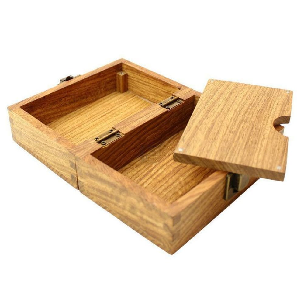 Bonita caja de madera en crudo con tapa y 6 separadores
