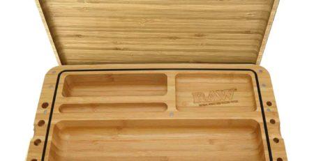 Raw Wooden Spirit Box caja y bandeja de bambú para liar