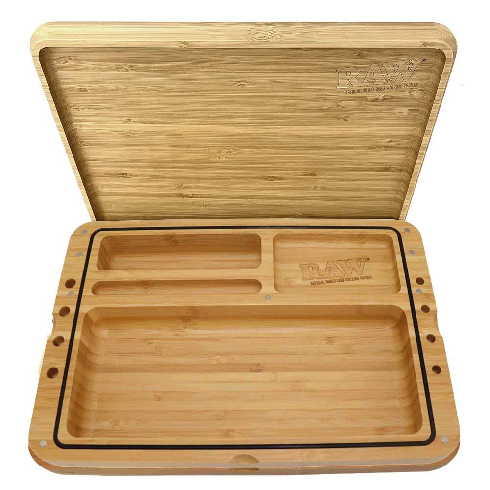 Raw Wooden Spirit Box caja y bandeja de bambú para liar