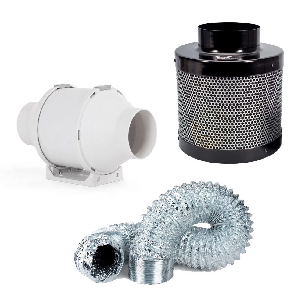 Kit de ventilación 100mm con extractor, filtro y conducto | Vanguard