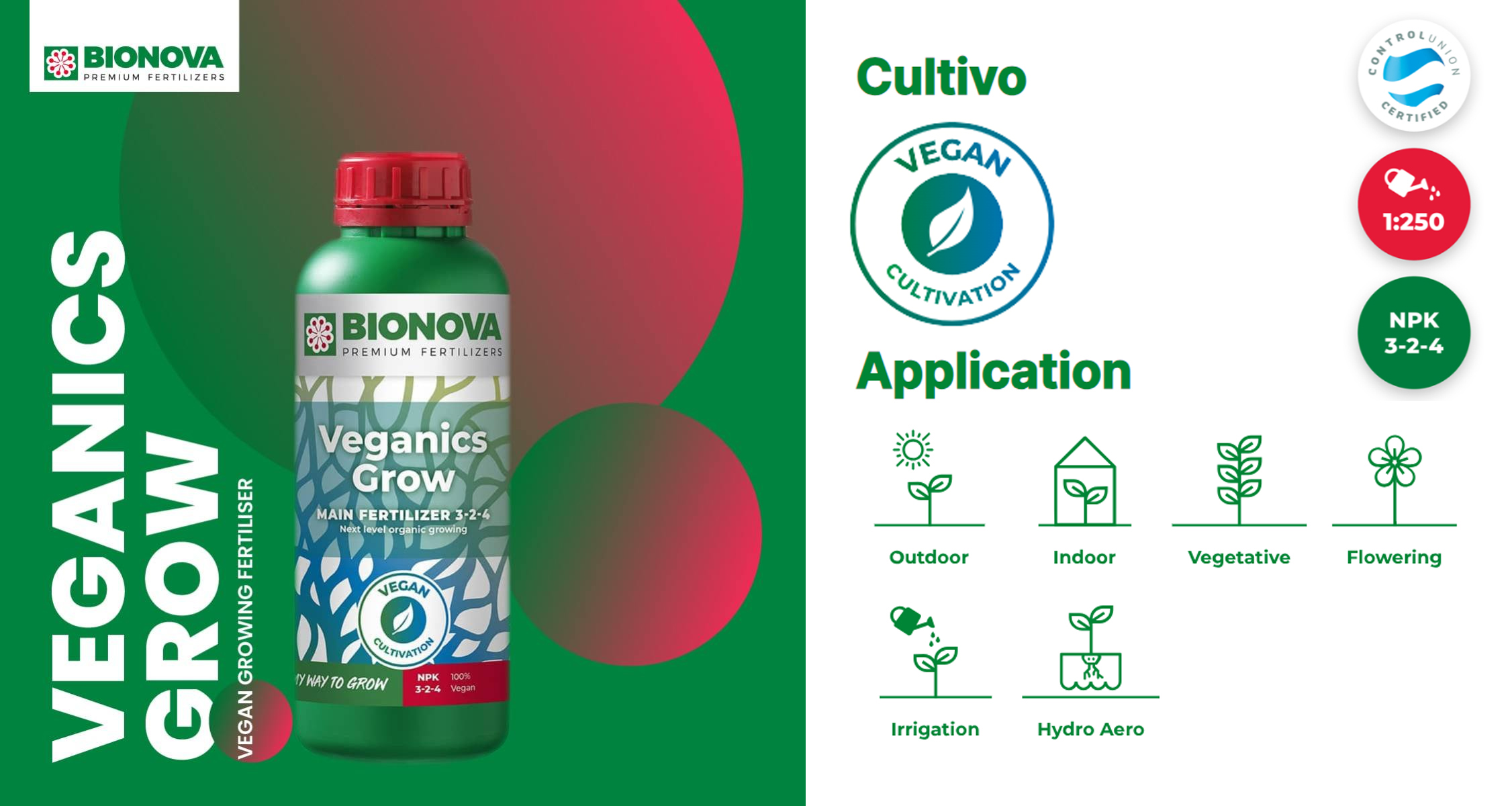 Veganics Grow fertilizante crecimiento vegano | BioNova